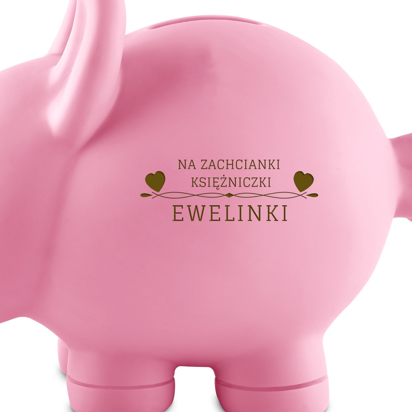 Skarbonka świnka różowa z grawerem dla dziewczynki na imieniny