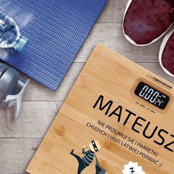 Waga bambusowa łazienkowa z nadrukiem dla brata na 40 urodziny