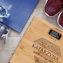 Waga bambusowa łazienkowa z nadrukiem dla mamy na urodziny