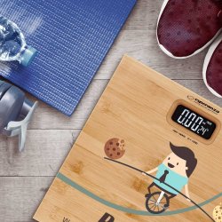 Waga bambusowa łazienkowa z nadrukiem dla niego artysty