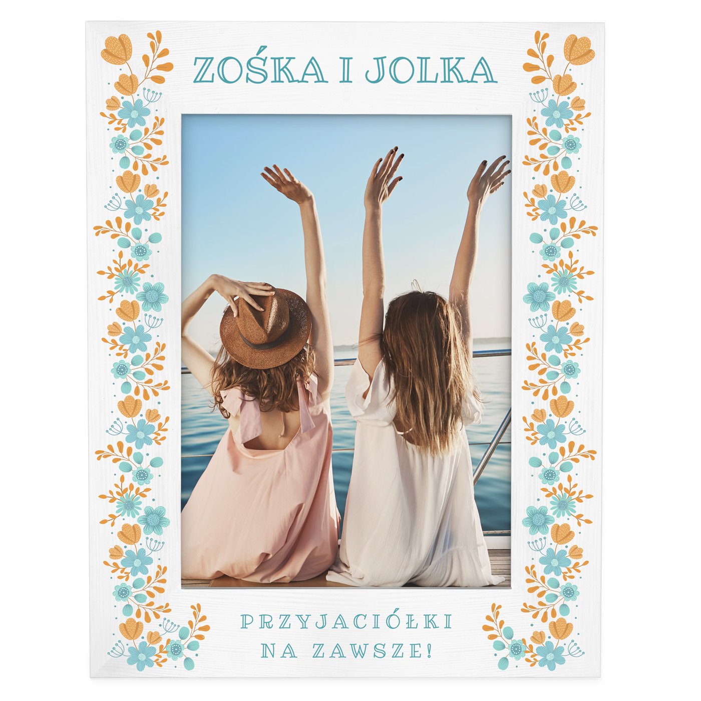 Ramka na zdjęcia biała z nadrukiem dla przyjaciółki