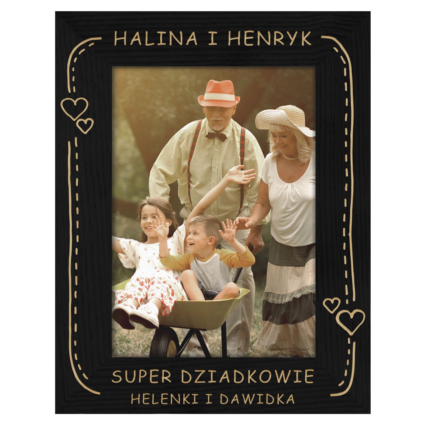 Ramka na zdjęcia czarna z grawerem dla dziadków