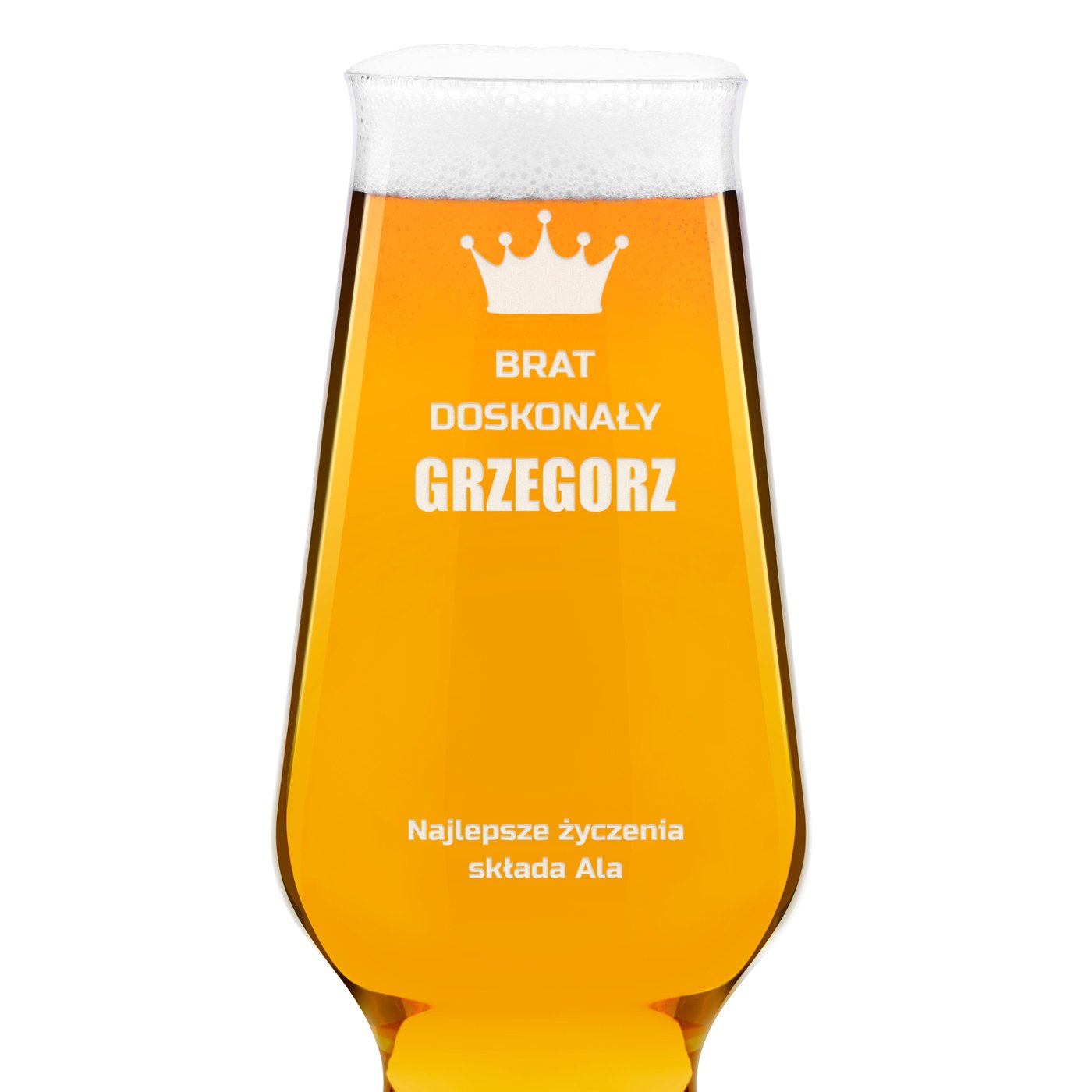 Szklanki do piwa x6 Krosno Splendour z grawerem dla brata