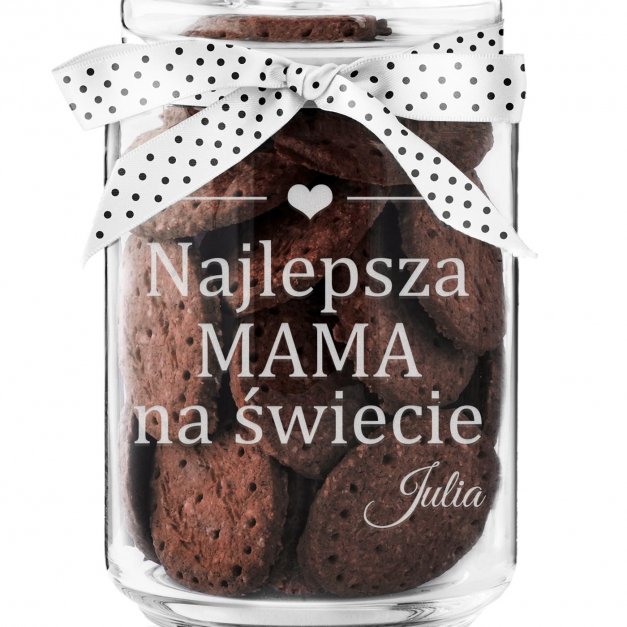 Słoik szklany na ciastka z grawerem dla mamy