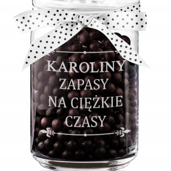 Słoik szklany na ciastka z grawerem zapasy na ciężkie czasy dla niej