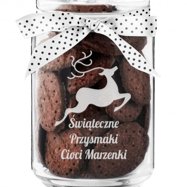 Słoik szklany na ciastka z grawerem dla cioci na święta