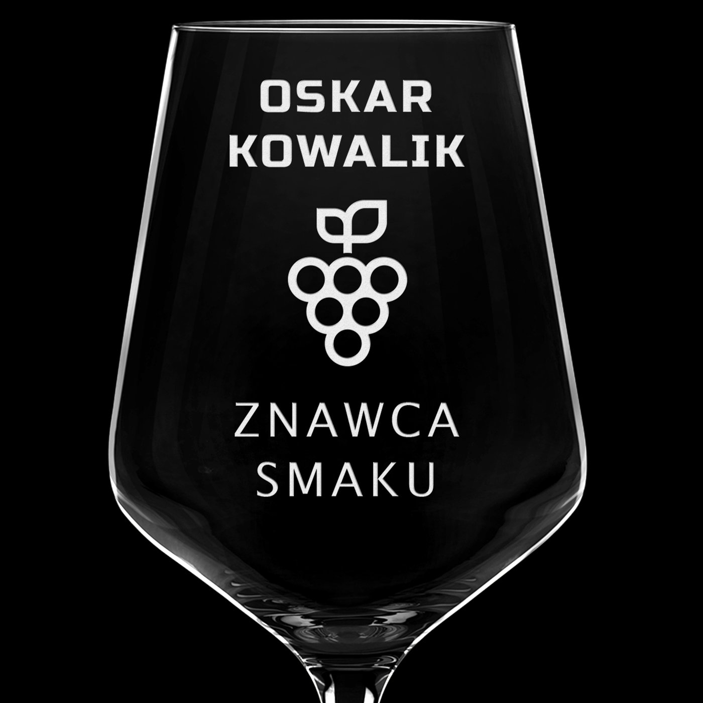 Kieliszek grawerowany do wina rubin rozmiar XL dla winiarza