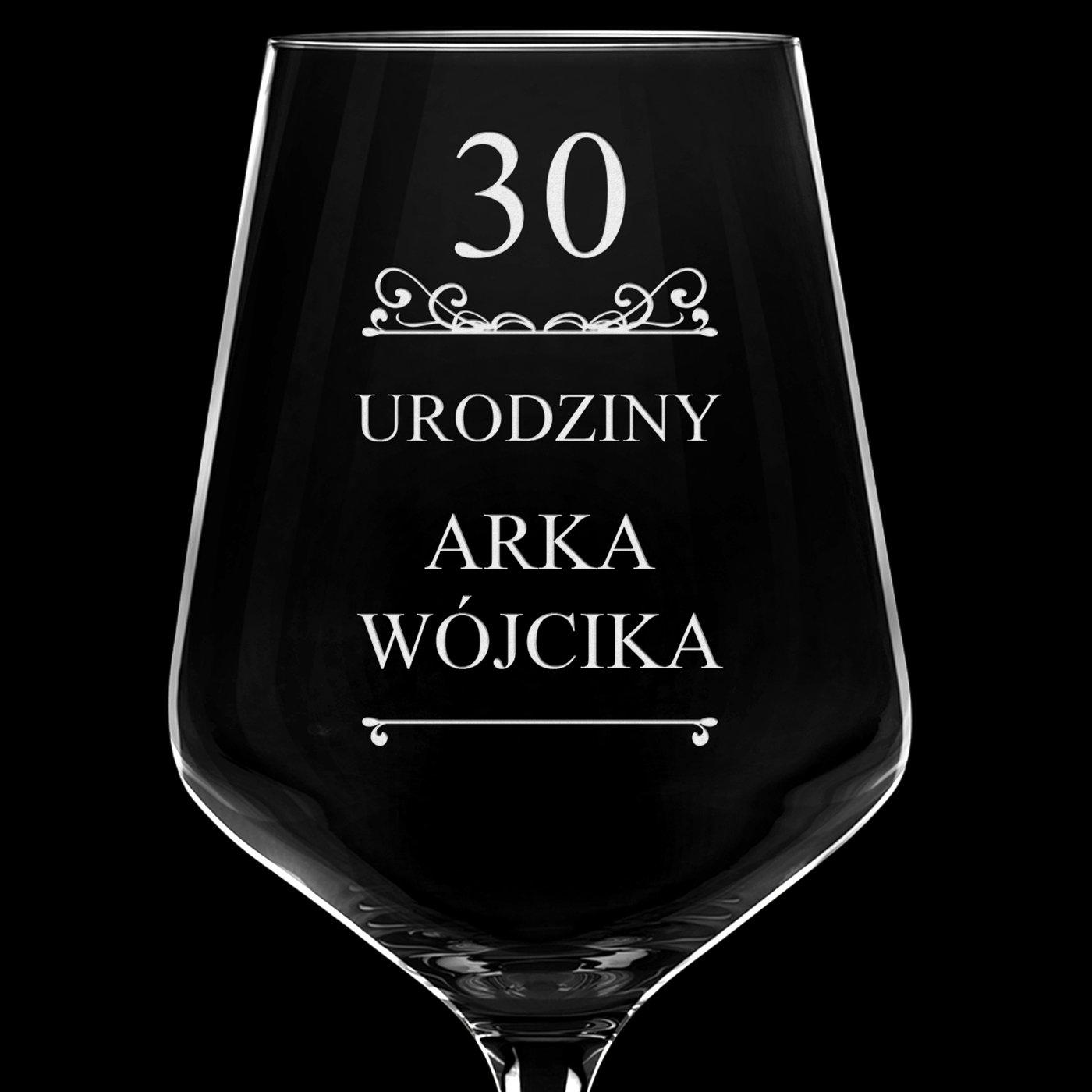 Kieliszek grawerowany do wina rubin rozmiar XL dla niego na 30 urodziny