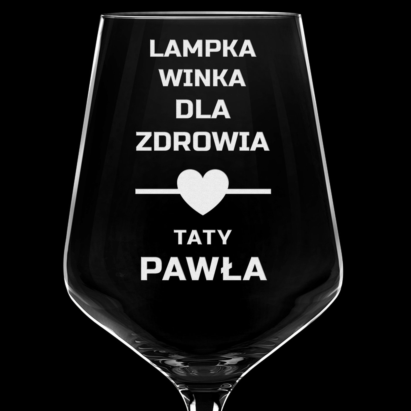Kieliszek grawerowany do wina rubin rozmiar XL dla taty