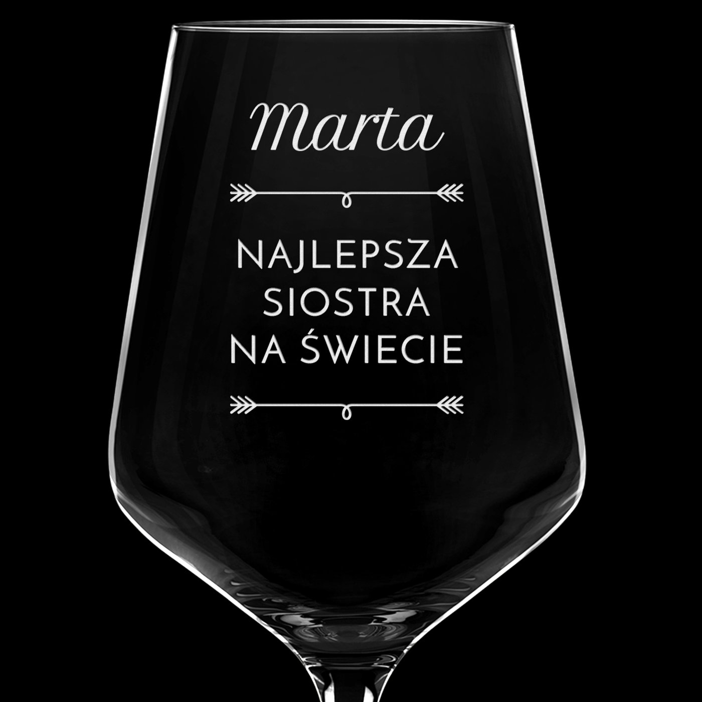 Kieliszek grawerowany do wina rubin rozmiar XL dla siostry świadkowej jako podziękowanie ślubne
