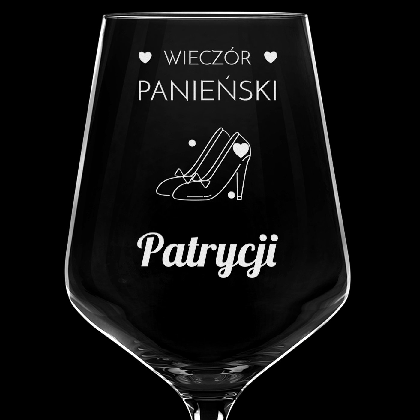 Kieliszek grawerowany do wina rubin rozmiar XL dla niej na wieczór panieński