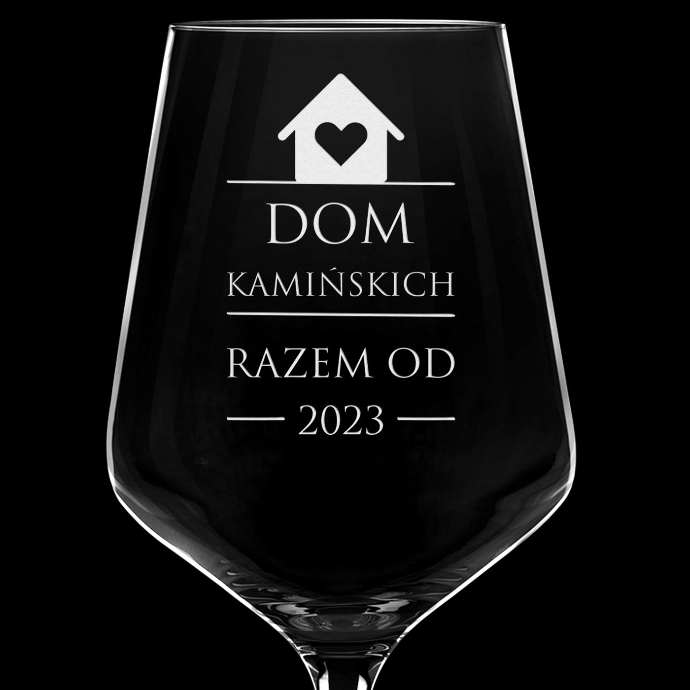 Kieliszek grawerowany do wina rubin rozmiar XL dla pary na parapetówkę ślub rocznicę