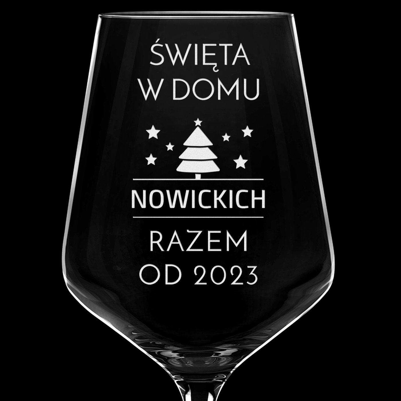 Kieliszki szklane x6 do wina rubin rozmiar XL z grawerunkiem dla pary na święta