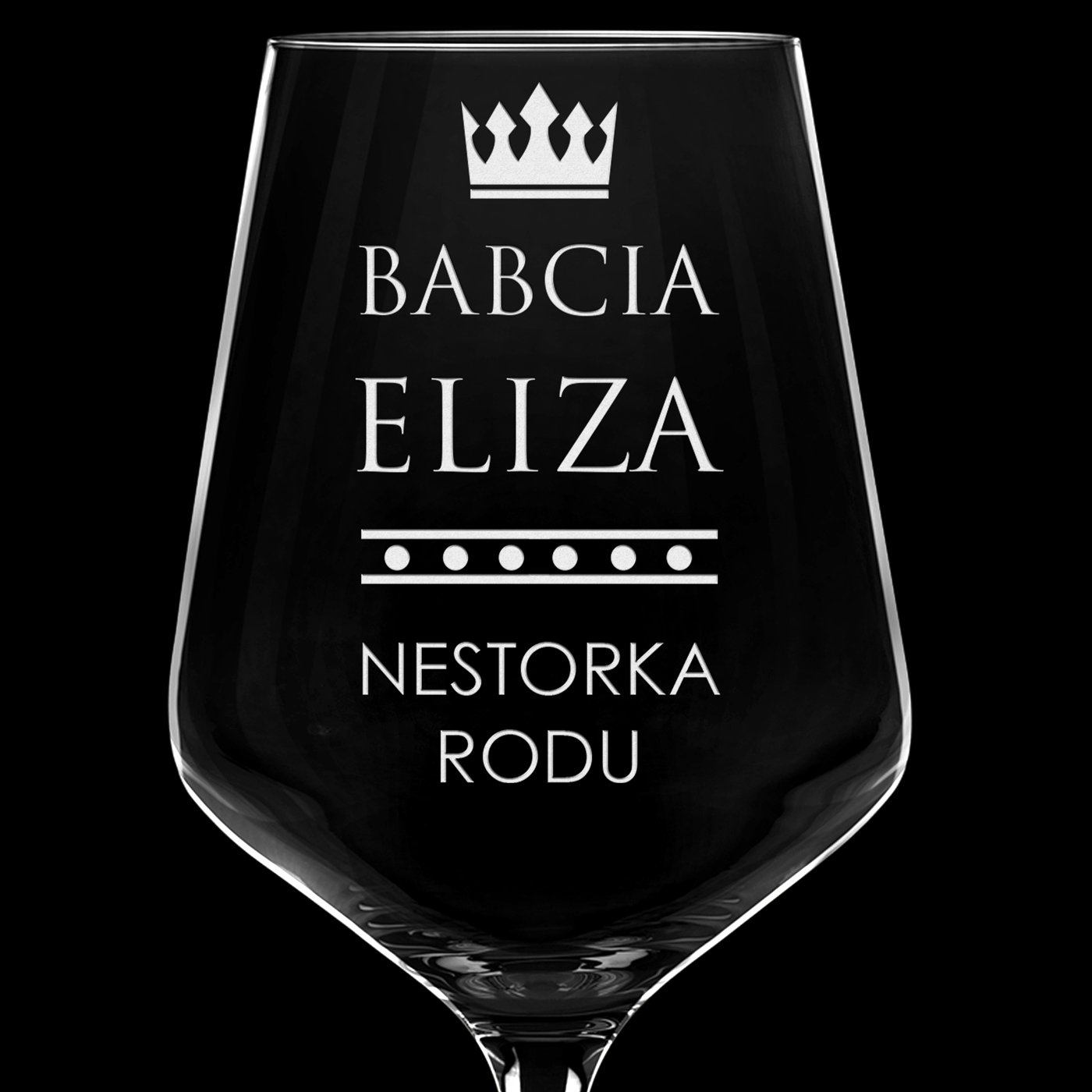 Kieliszki szklane x6 do wina rubin rozmiar XL z grawerunkiem dla babci na Dzień Babci