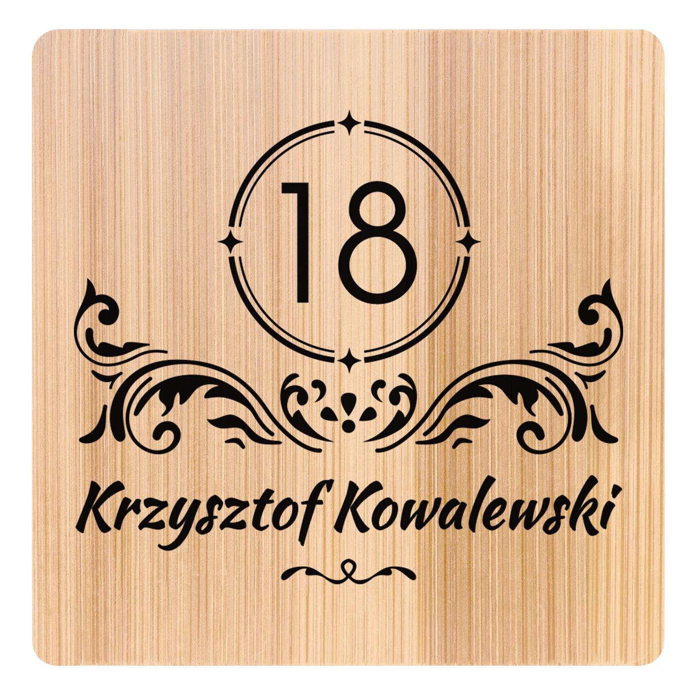 Podkładki bambusowe pod piwo kawę zestaw x6 z nadrukiem dla niego na osiemnastkę