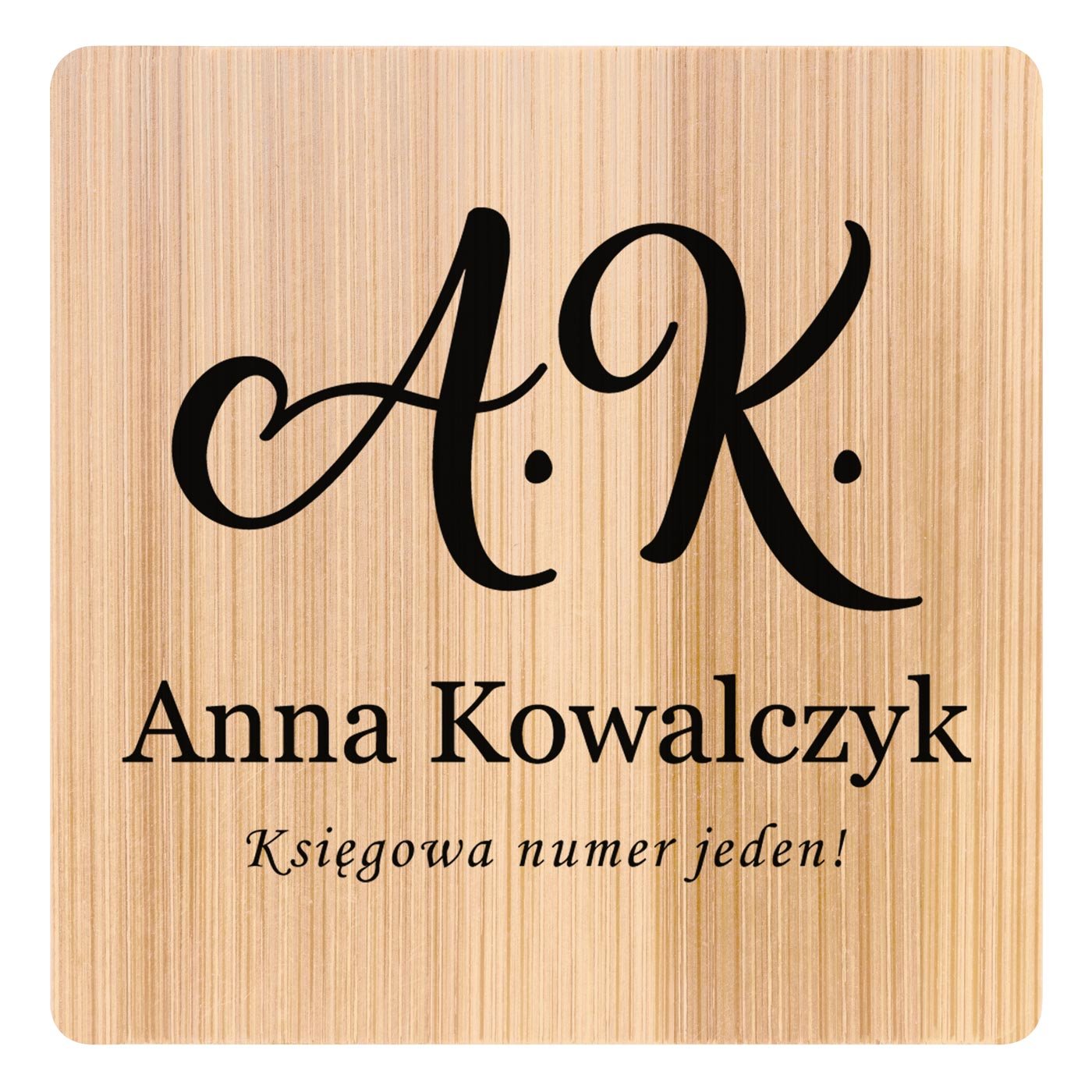 Podkładki bambusowe pod kawę herbatę zestaw x6 z nadrukiem dla księgowej