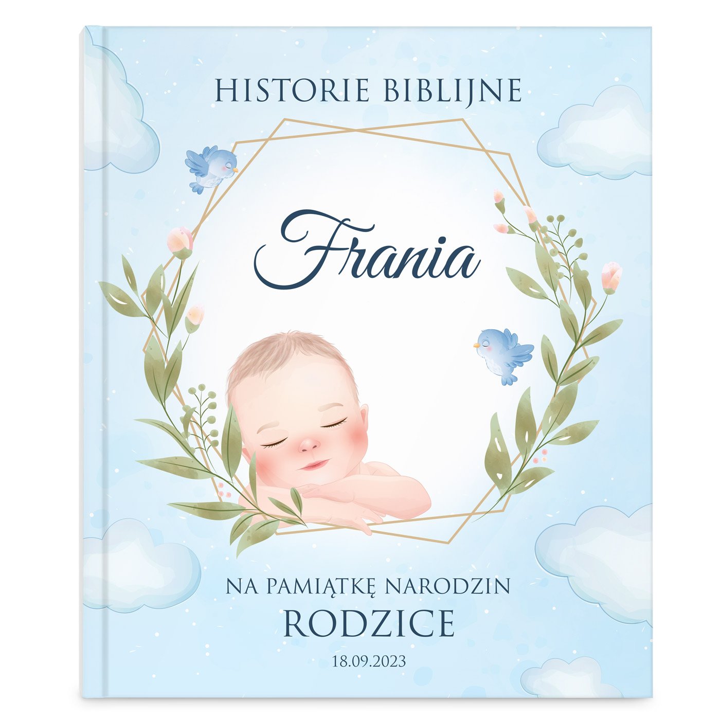 Historie opowieści biblijne z nadrukiem dla chłopca na narodziny