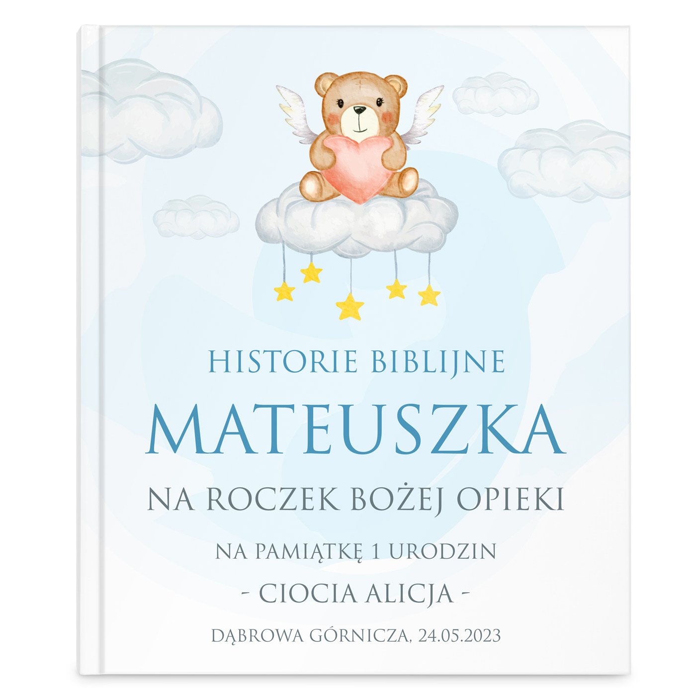 Historie opowieści biblijne z nadrukiem dla chłopca na roczek