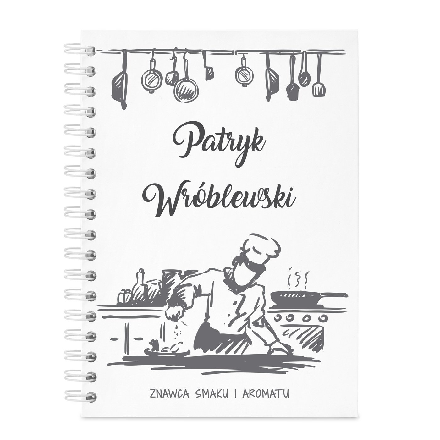 Przepiśnik kołonotatnik na przepisy z nadrukiem dla kucharza