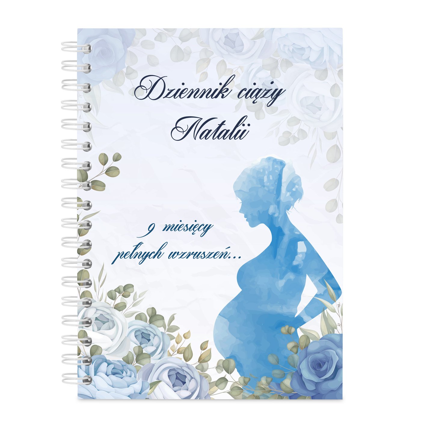 Notatnik kołonotatnik dziennik ciąży z nadrukiem dla niej na baby shower