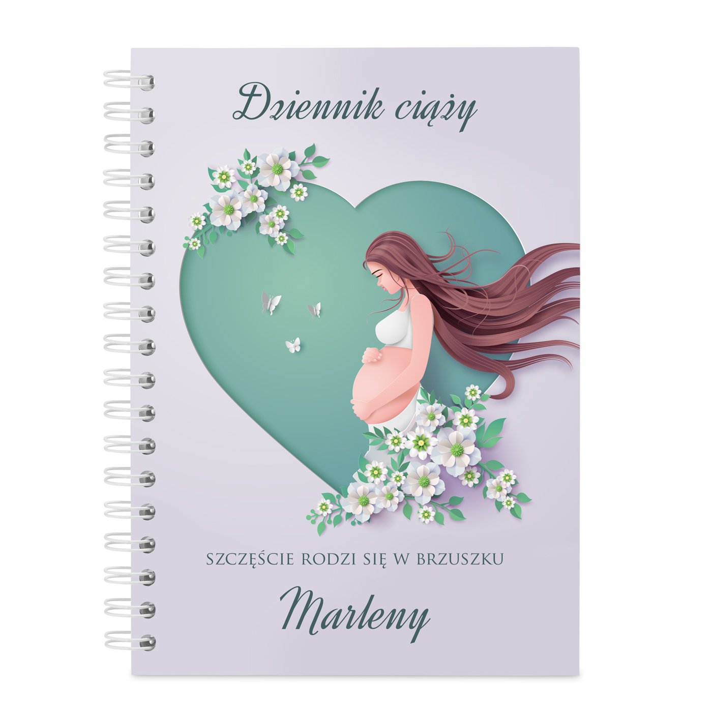 Notatnik kołonotatnik dziennik ciąży z nadrukiem dla niej na baby shower