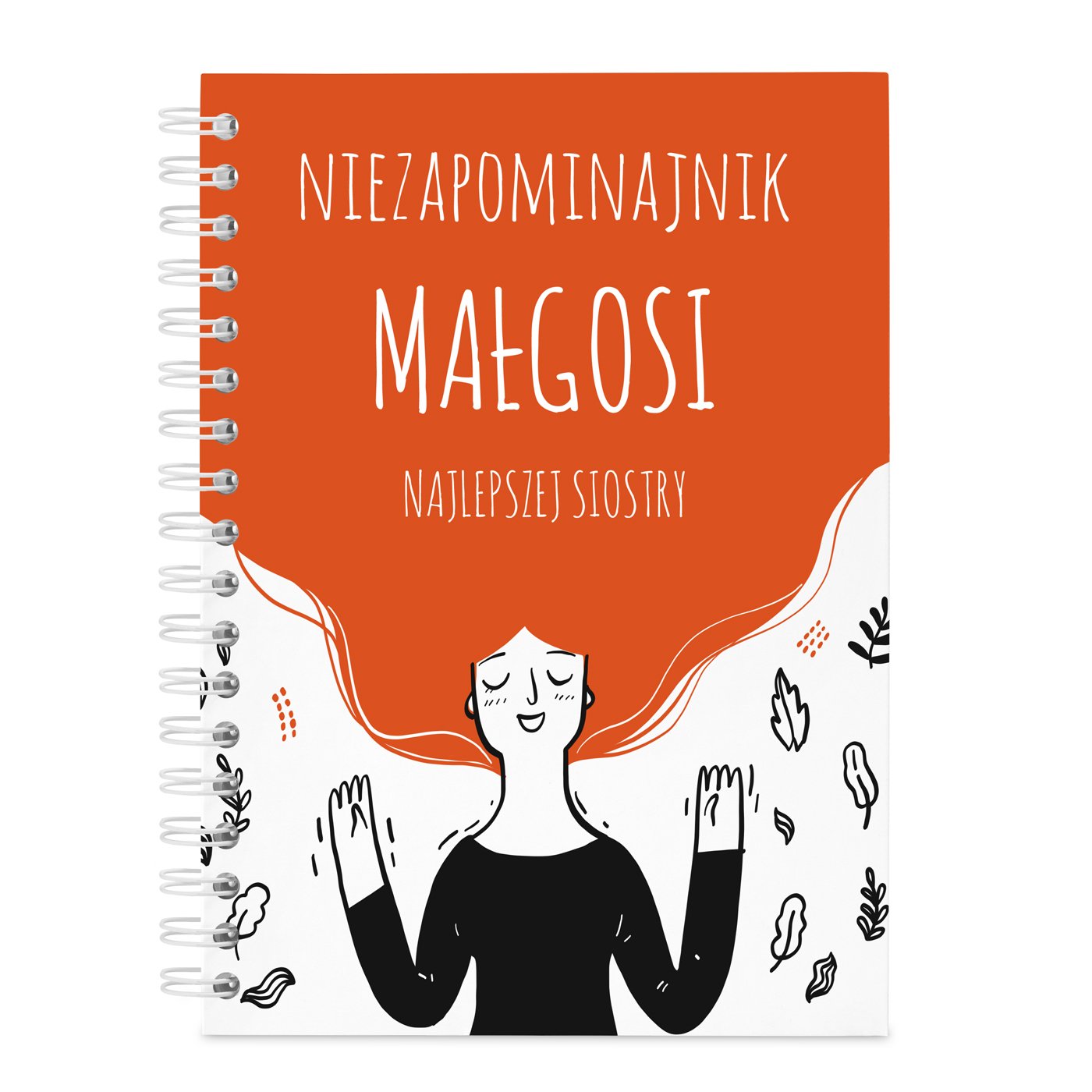 Notatnik kołonotatnik z nadrukiem dla siostry na imieniny