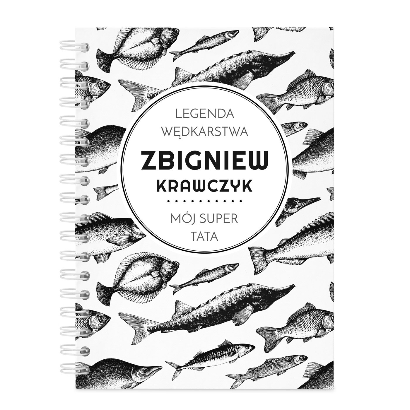 Notatnik kołonotatnik z nadrukiem dla taty wędkarza
