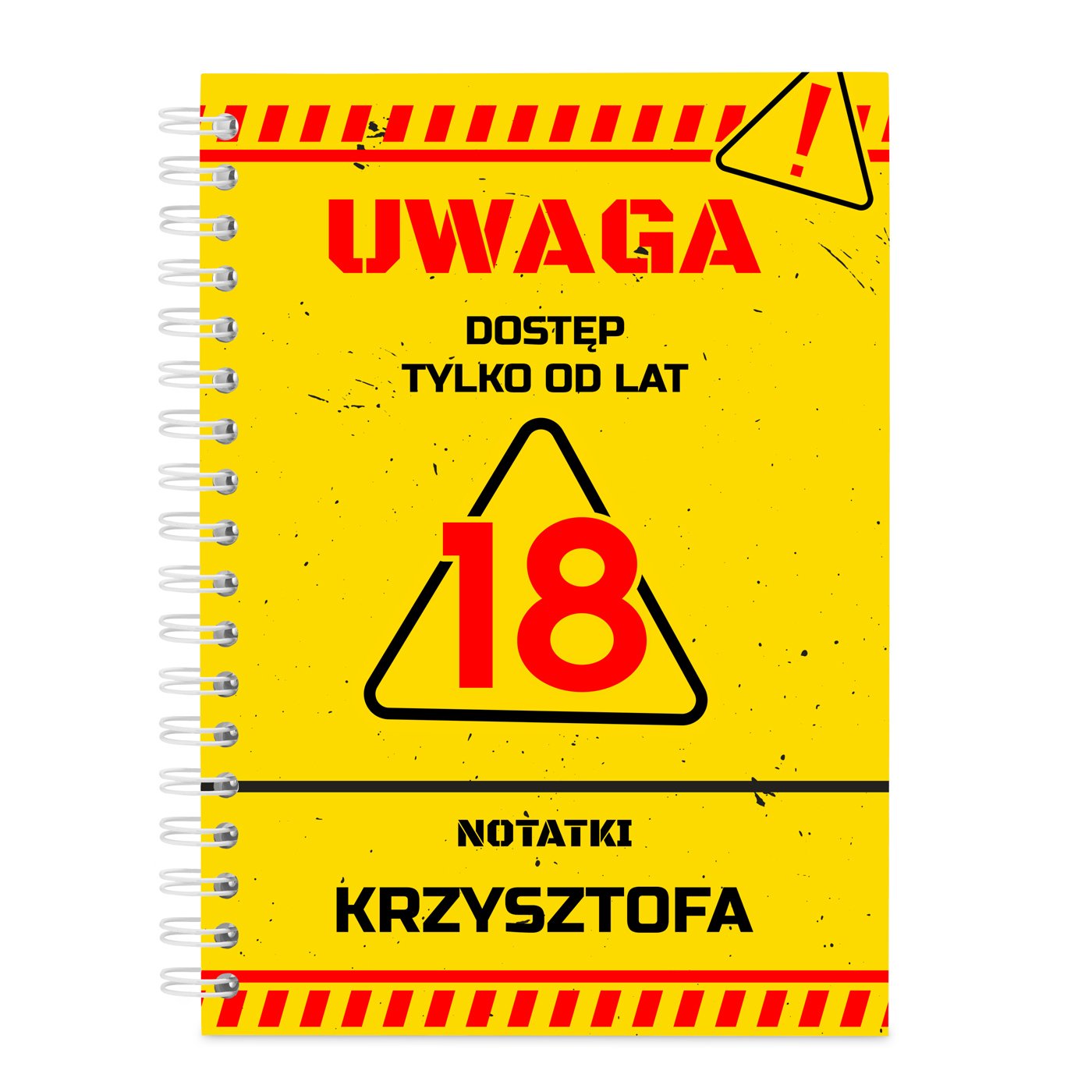 Notatnik kołonotatnik z nadrukiem dla niego na 18 urodziny