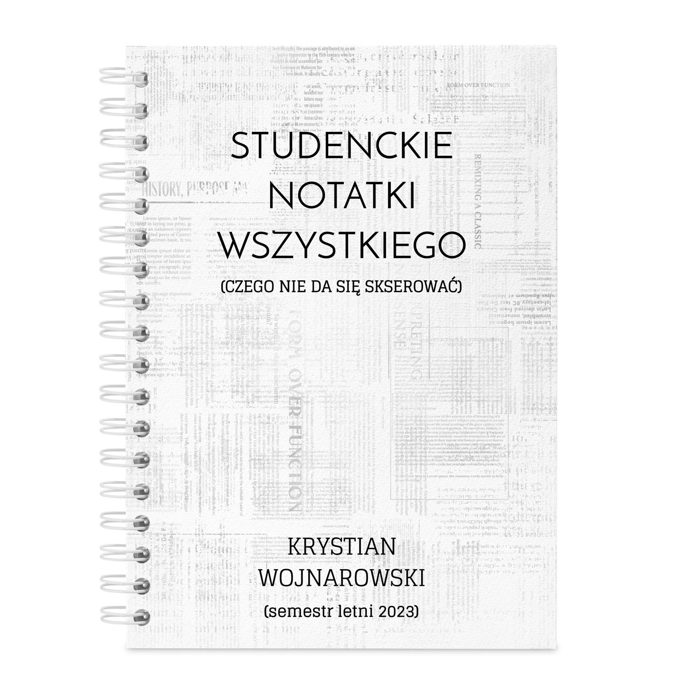Notatnik kołonotatnik z nadrukiem dla studenta