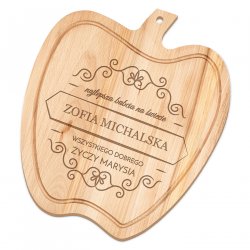 Deska drewniana do krojenia jabłko z grawerem dla babci