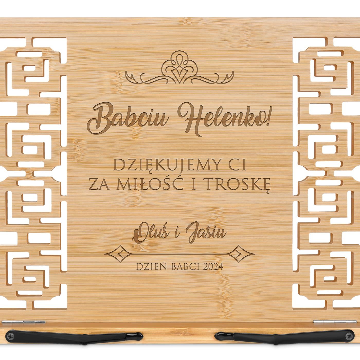 Pulpit drewniany podstawka z grawerem dla babci na Dzień Babci