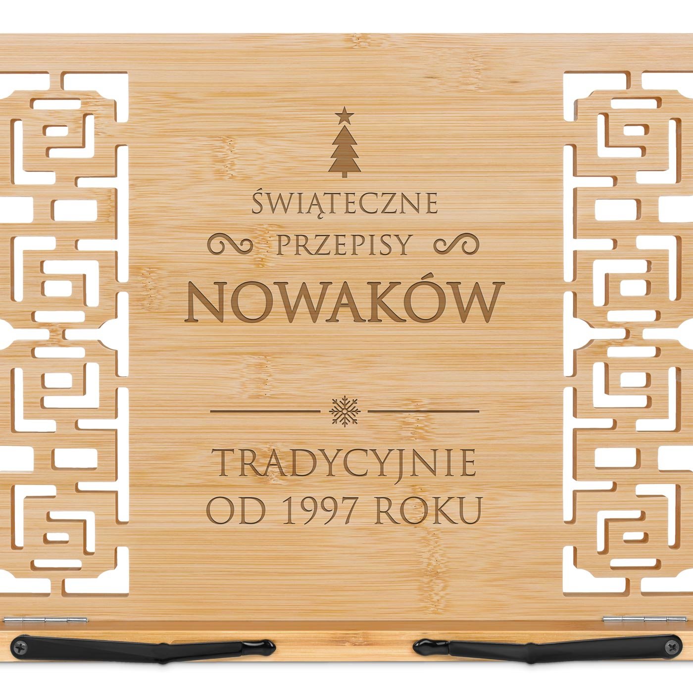 Pulpit drewniany podstawka z grawerem dla pary na święta