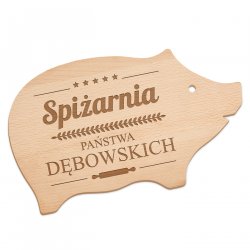 Deska do krojenia świnka z grawerem dla pary na ślub rocznicę parapetówkę