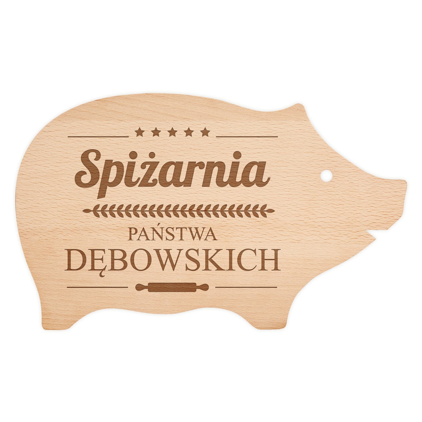 Deska do krojenia świnka z grawerem dla pary na ślub rocznicę parapetówkę