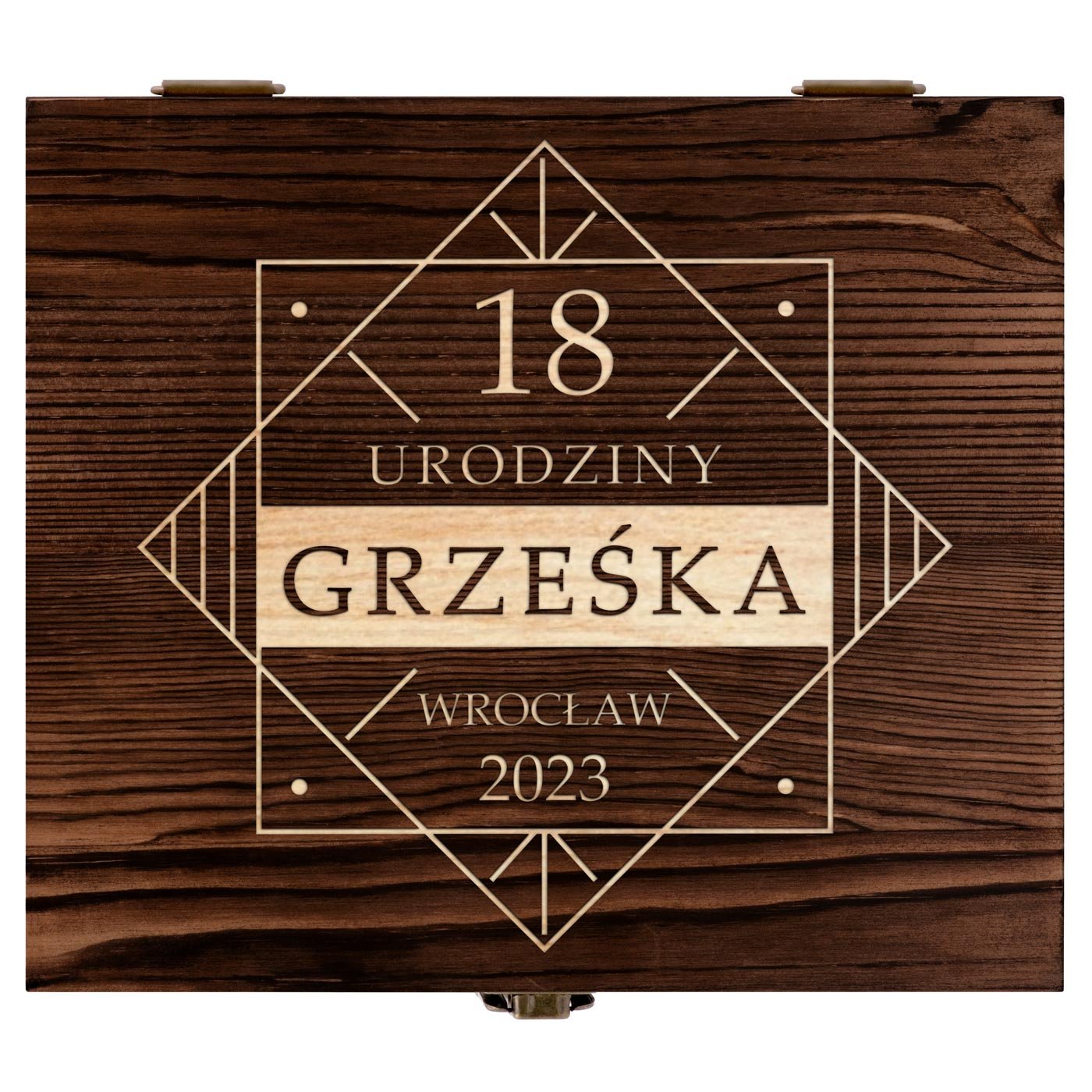 Kamienie do whisky kostki ze szklankami w drewnianym pudełku z grawerem dla niego na 18 urodziny