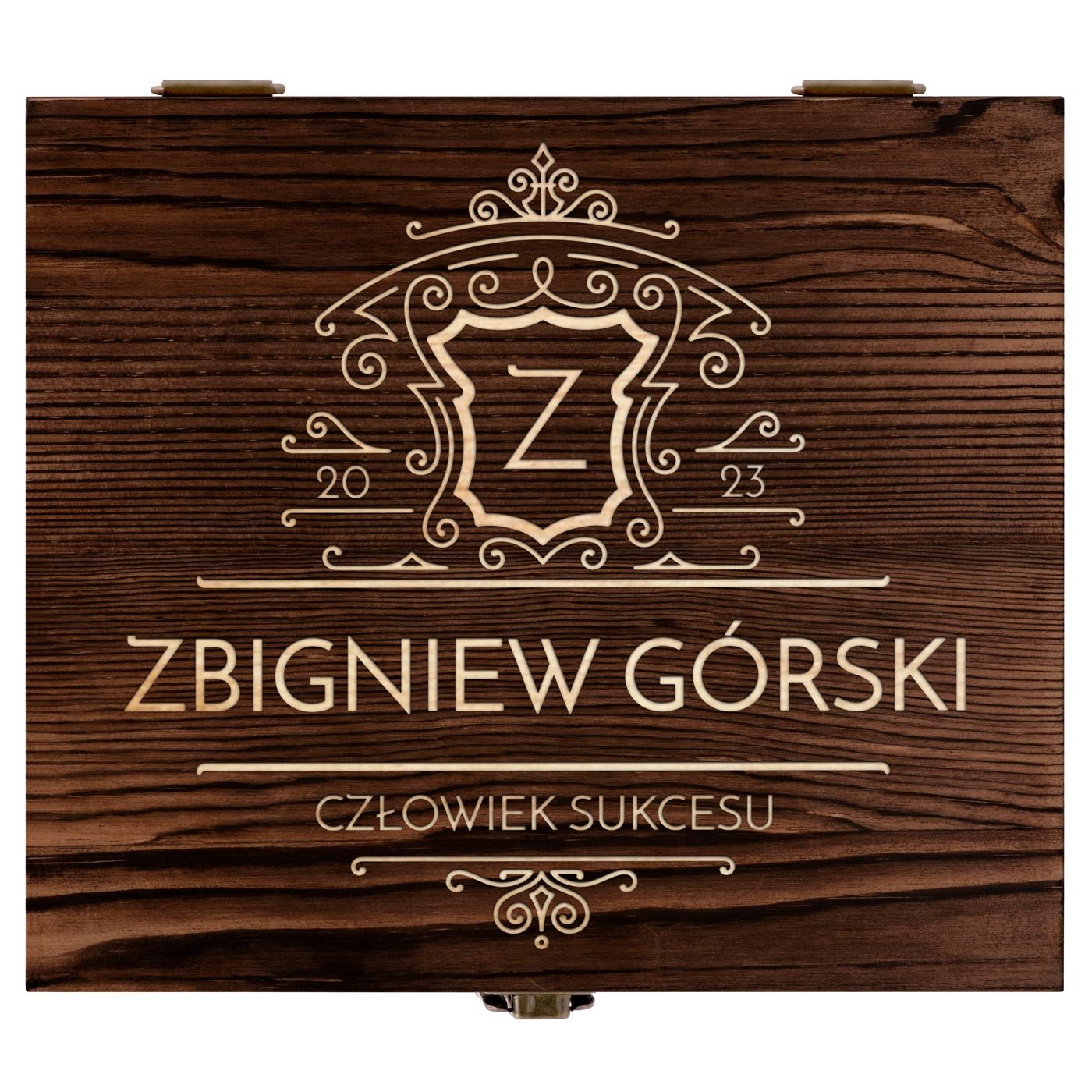 Kamienie do whisky kostki ze szklankami w drewnianym pudełku z grawerem dla niego na awans