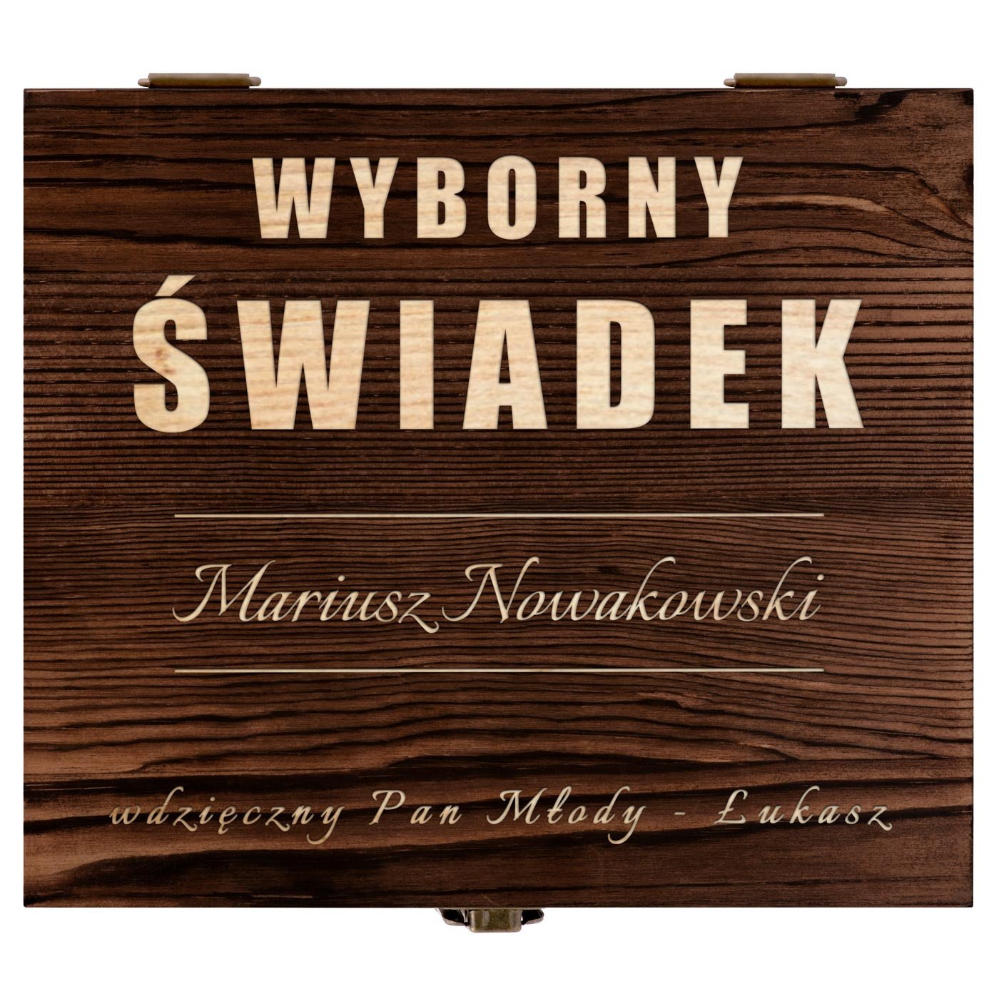 Kamienie do whisky kostki ze szklankami w drewnianym pudełku z grawerem dla świadka jako podziękowanie ślubne