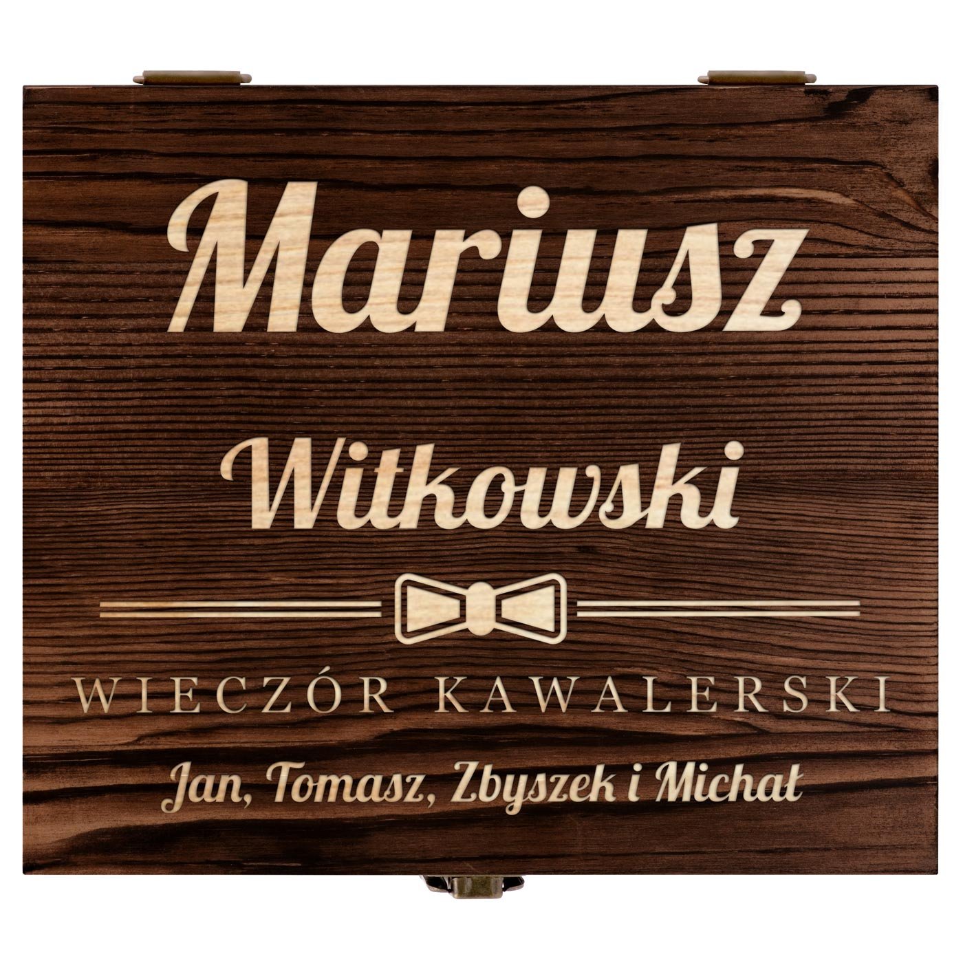 Kamienie do whisky kostki ze szklankami w drewnianym pudełku z grawerem dla niego na wieczór kawalerski