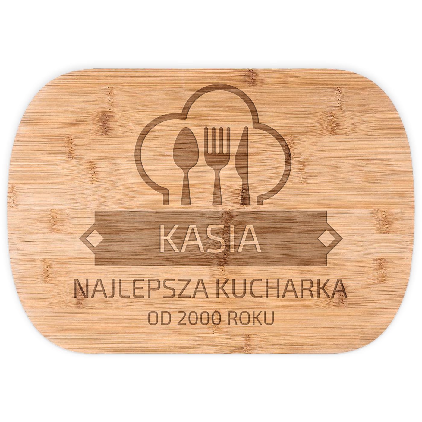 Deska bambusowa do krojenia z grawerem dla kucharki na imieniny