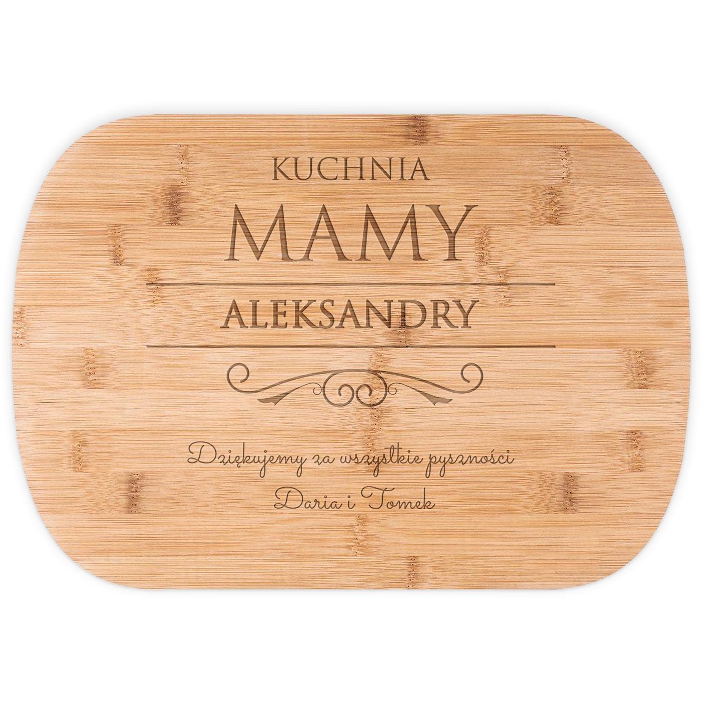 Deska bambusowa do krojenia z grawerem dla mamy