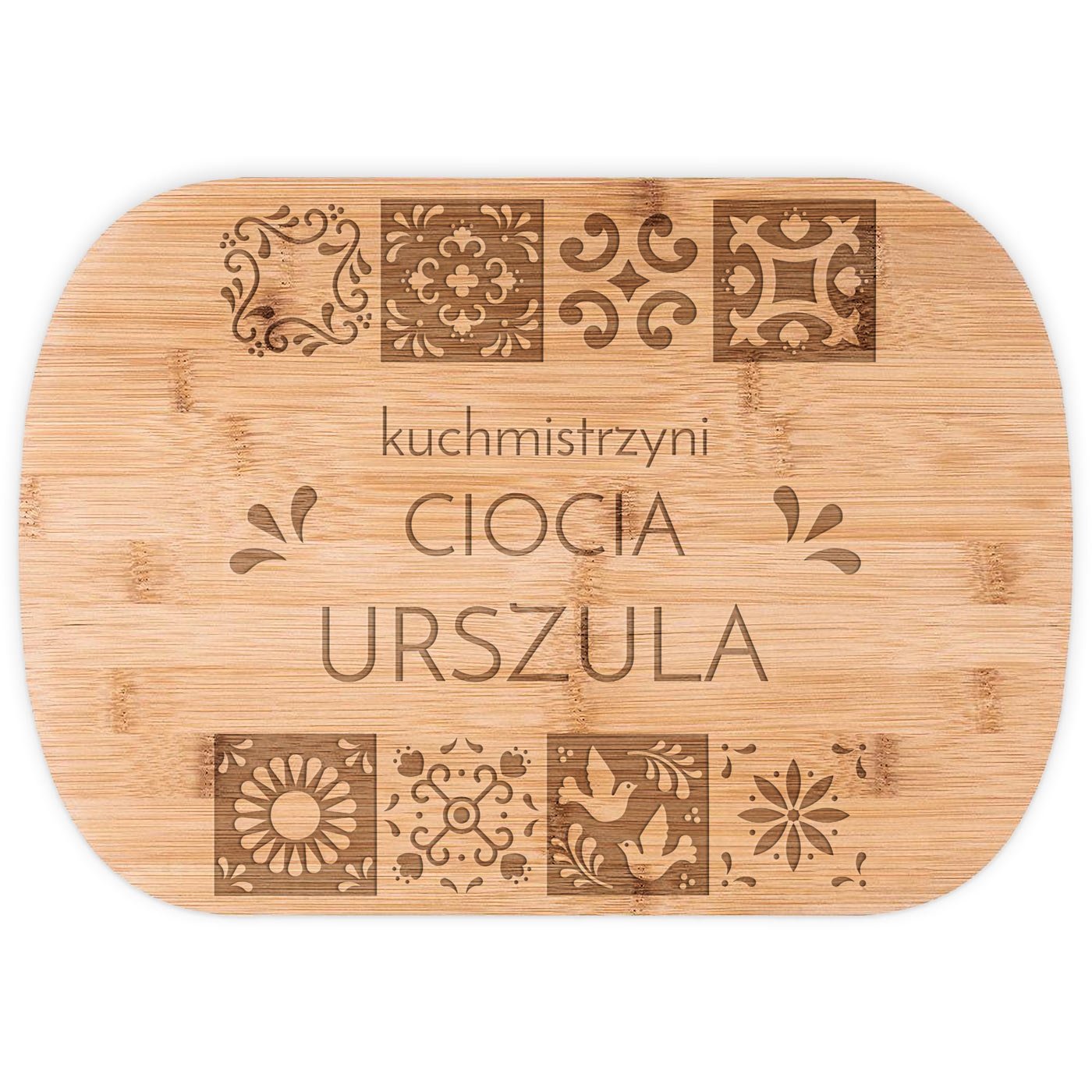 Deska bambusowa do krojenia z grawerem dla cioci na imieniny