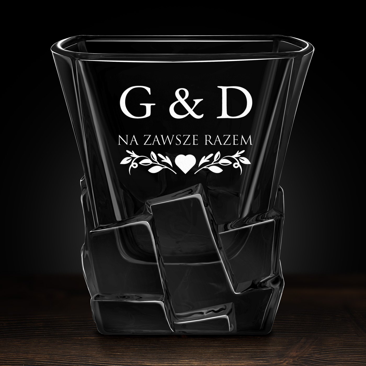 Szklanka do whisky z grawerem dla pary na ślub rocznicę parapetówkę