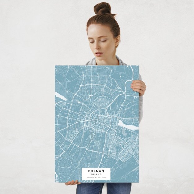 Plakat metalowy Mapa Lazur Poznań L
