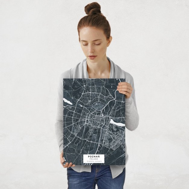 Plakat metalowy Mapa Navy Poznań M