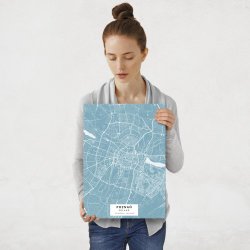 Plakat metalowy Mapa Lazur Poznań M