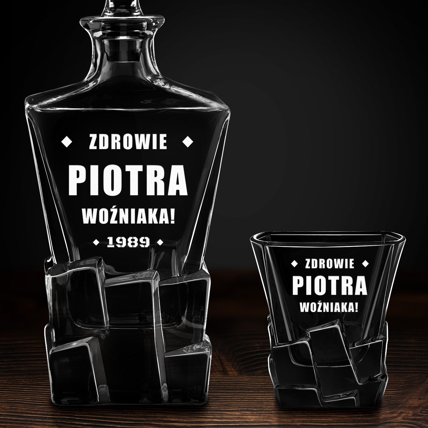 Karafka Ice Blink i 6 szklanek z grawerem dla niego na urodziny