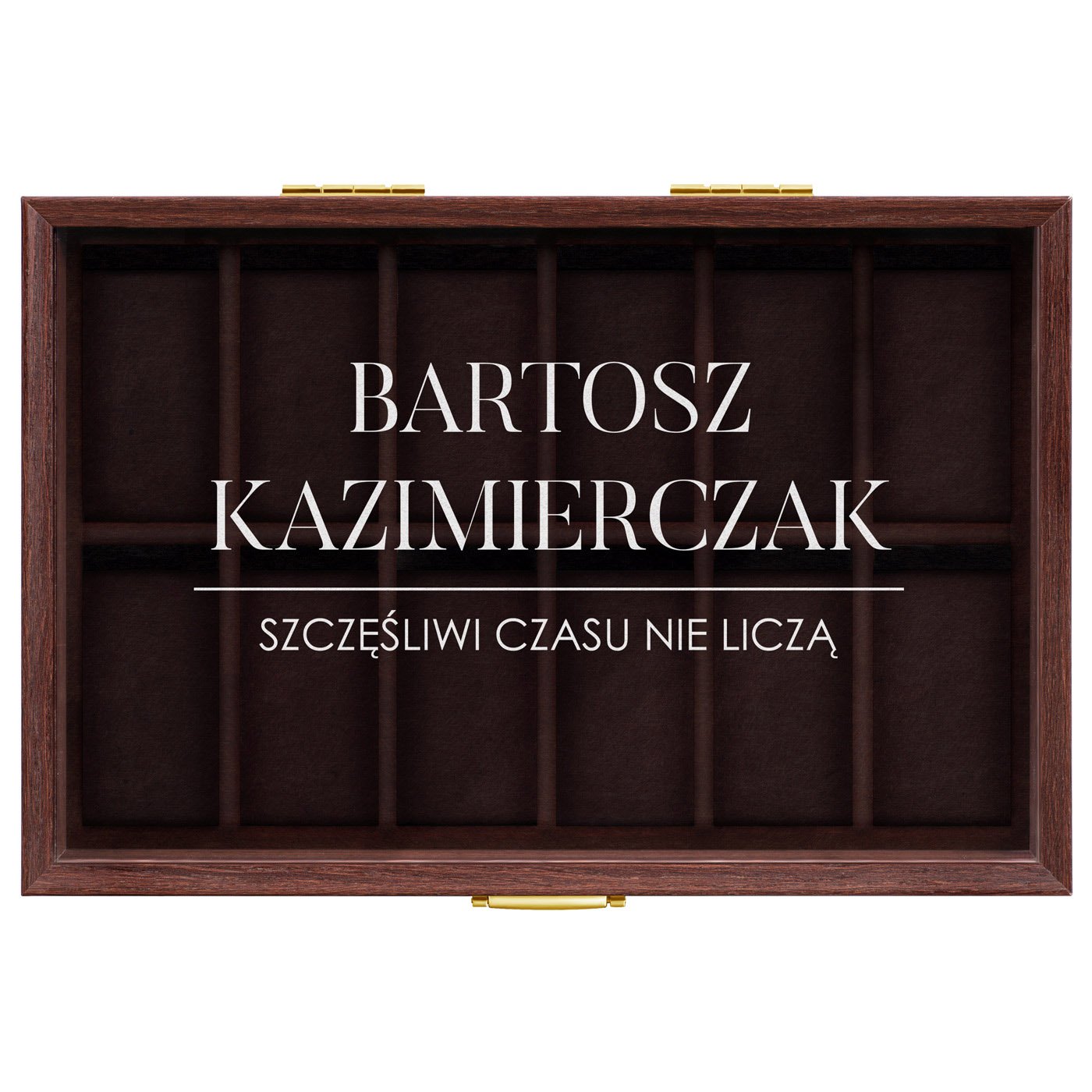 Szkatułka brązowa na zegarki z grawerem dla niego