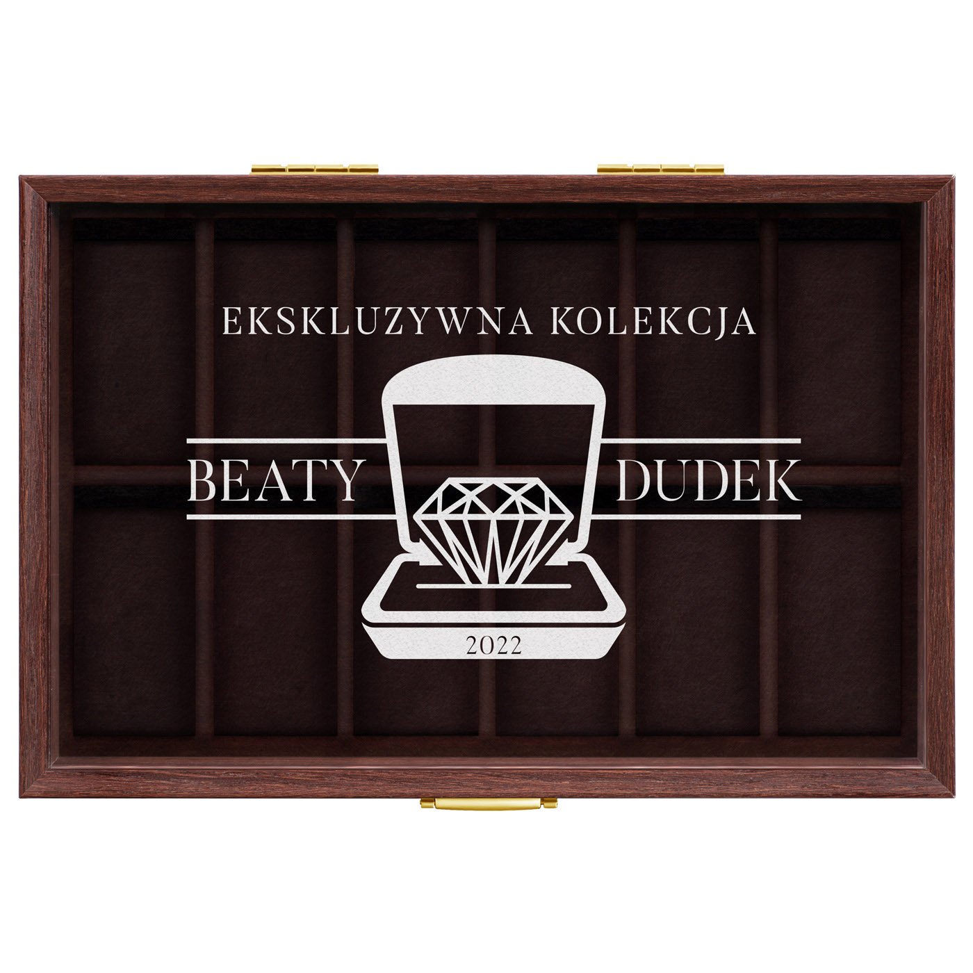 Szkatułka brązowa na zegarki z grawerem dla niej