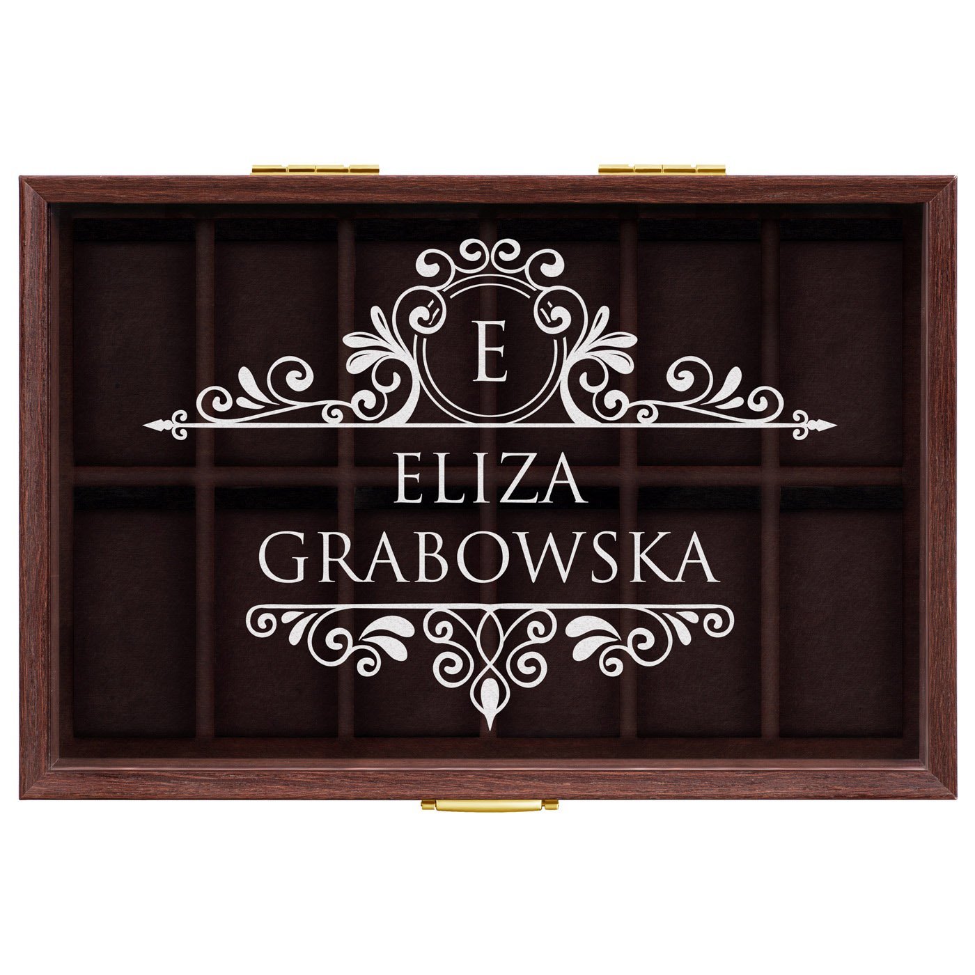 Szkatułka brązowa na zegarki z grawerem dla niej