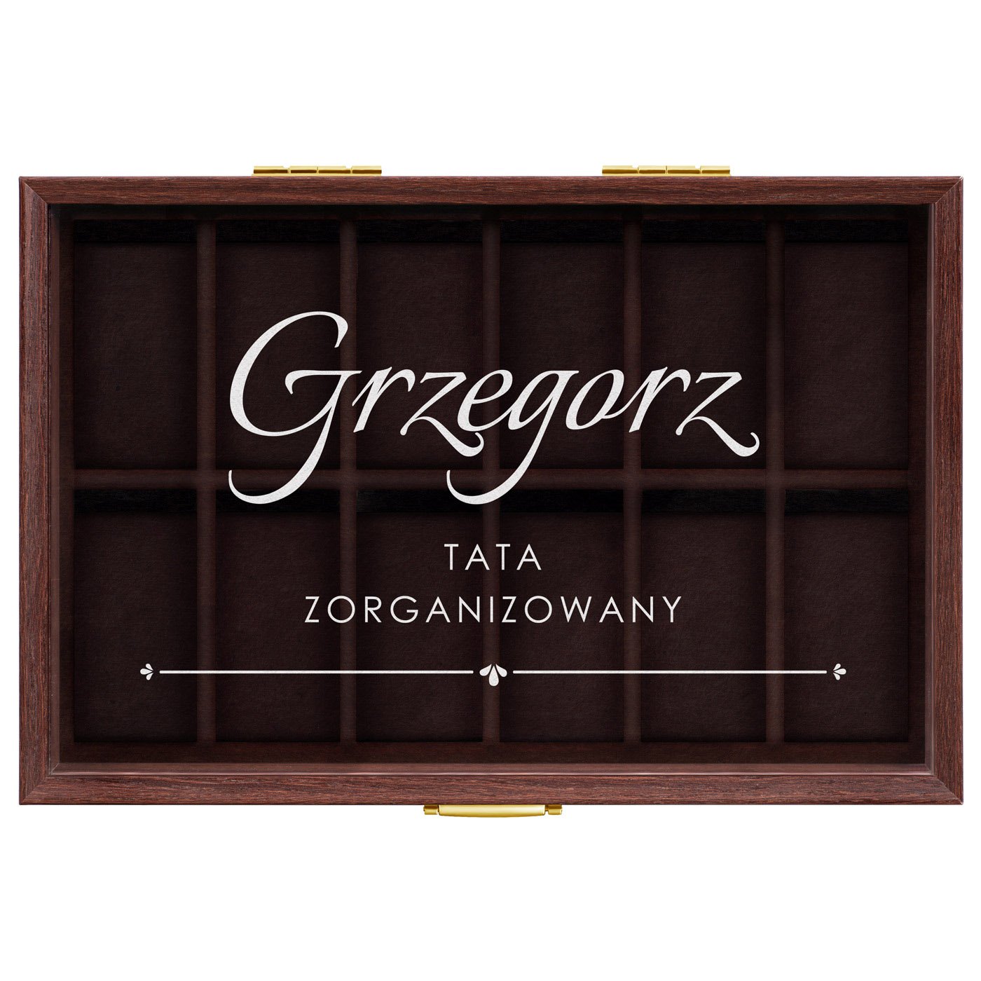 Szkatułka brązowa na zegarki z grawerem dla taty